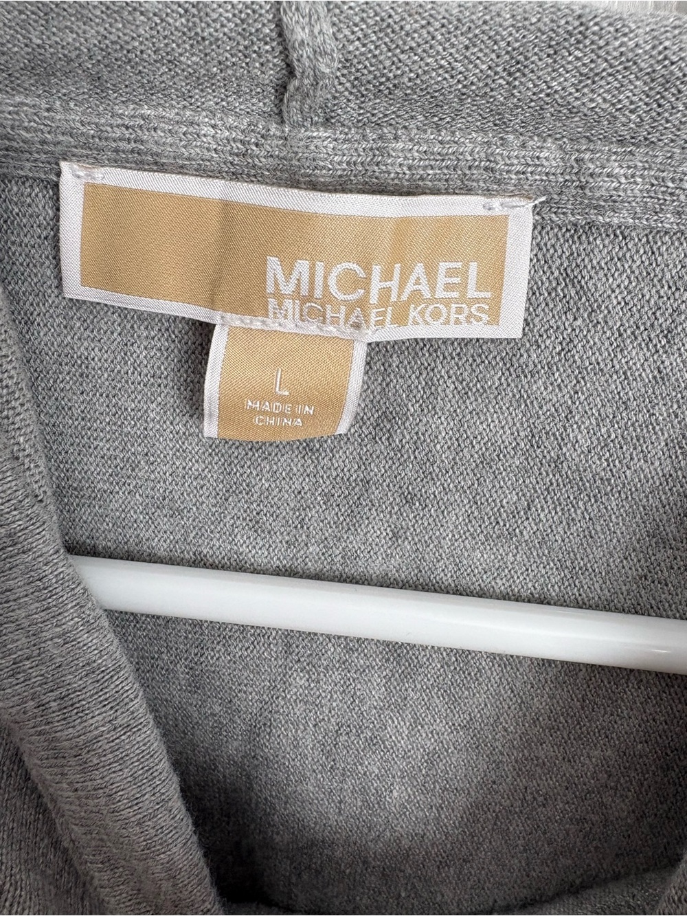 Michael Kors Gray Knit Sweater with Branded Neck Tag - Picture 3 of 6